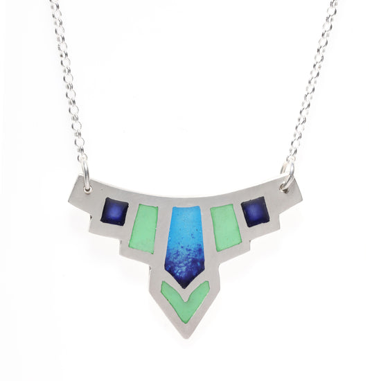Enamel art deco pendant