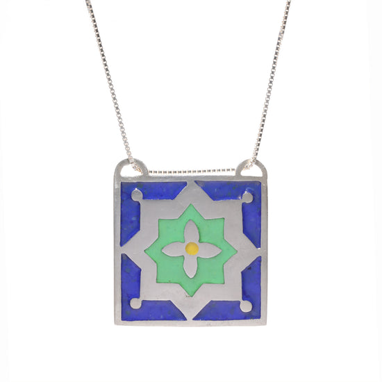 Enamel tile pendant