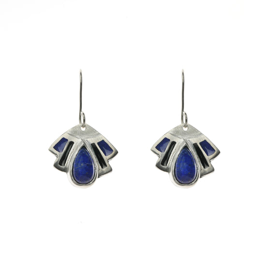 Enamel and lapis lazuli art deco earrings