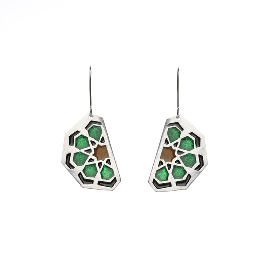 Enamel Islamic motif earrings