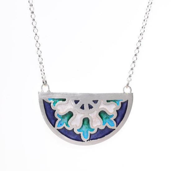 Enamel semi circle pendant